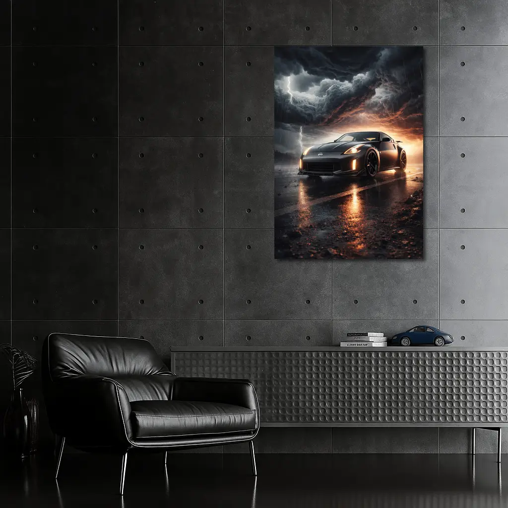 Nissan 350Z Dark Stormy Night Scene – Wall Art