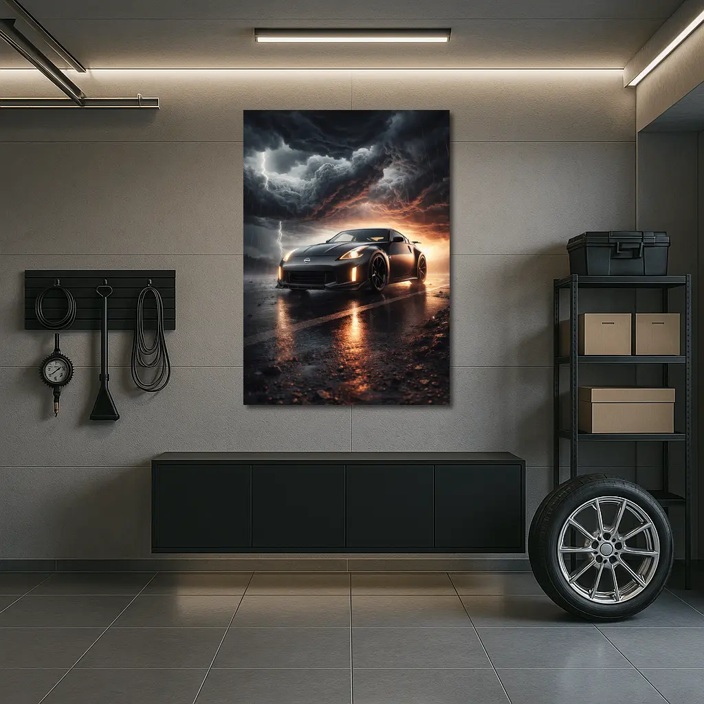 Nissan 350Z Dark Stormy Night Scene – Wall Art