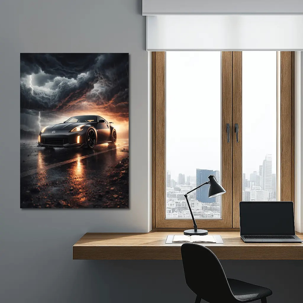 Nissan 350Z Dark Stormy Night Scene – Wall Art