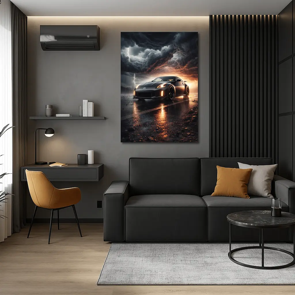 Nissan 350Z Dark Stormy Night Scene – Wall Art