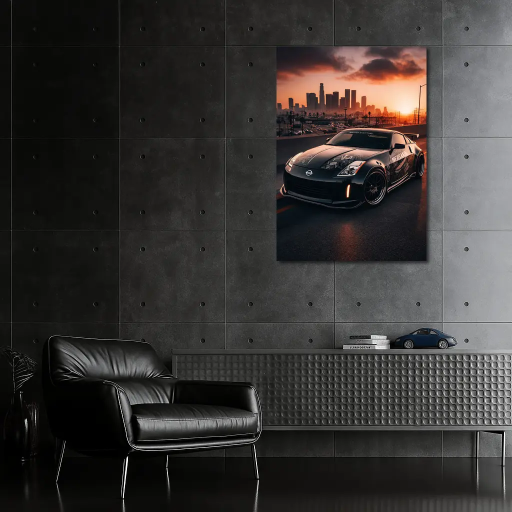 Nissan 350Z Wide Body City Sunset – Wall Art