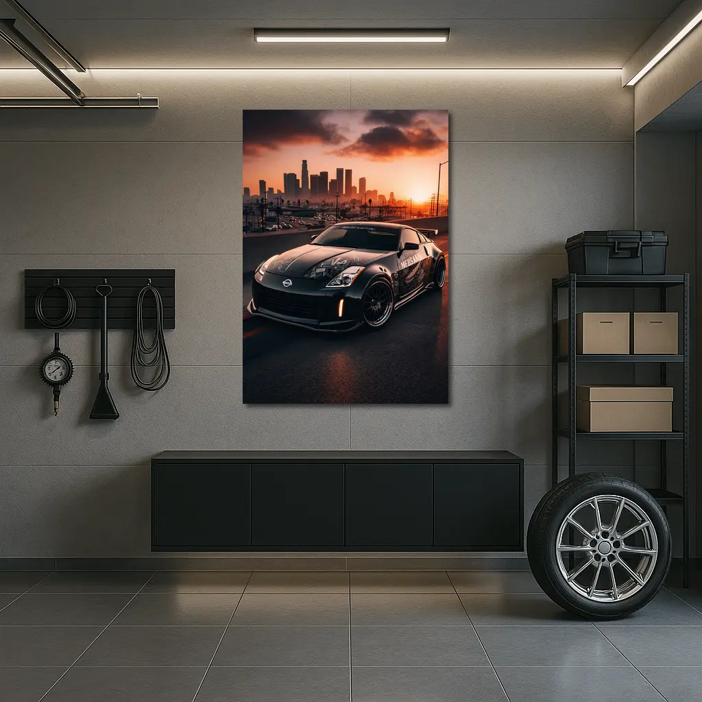 Nissan 350Z Wide Body City Sunset – Wall Art