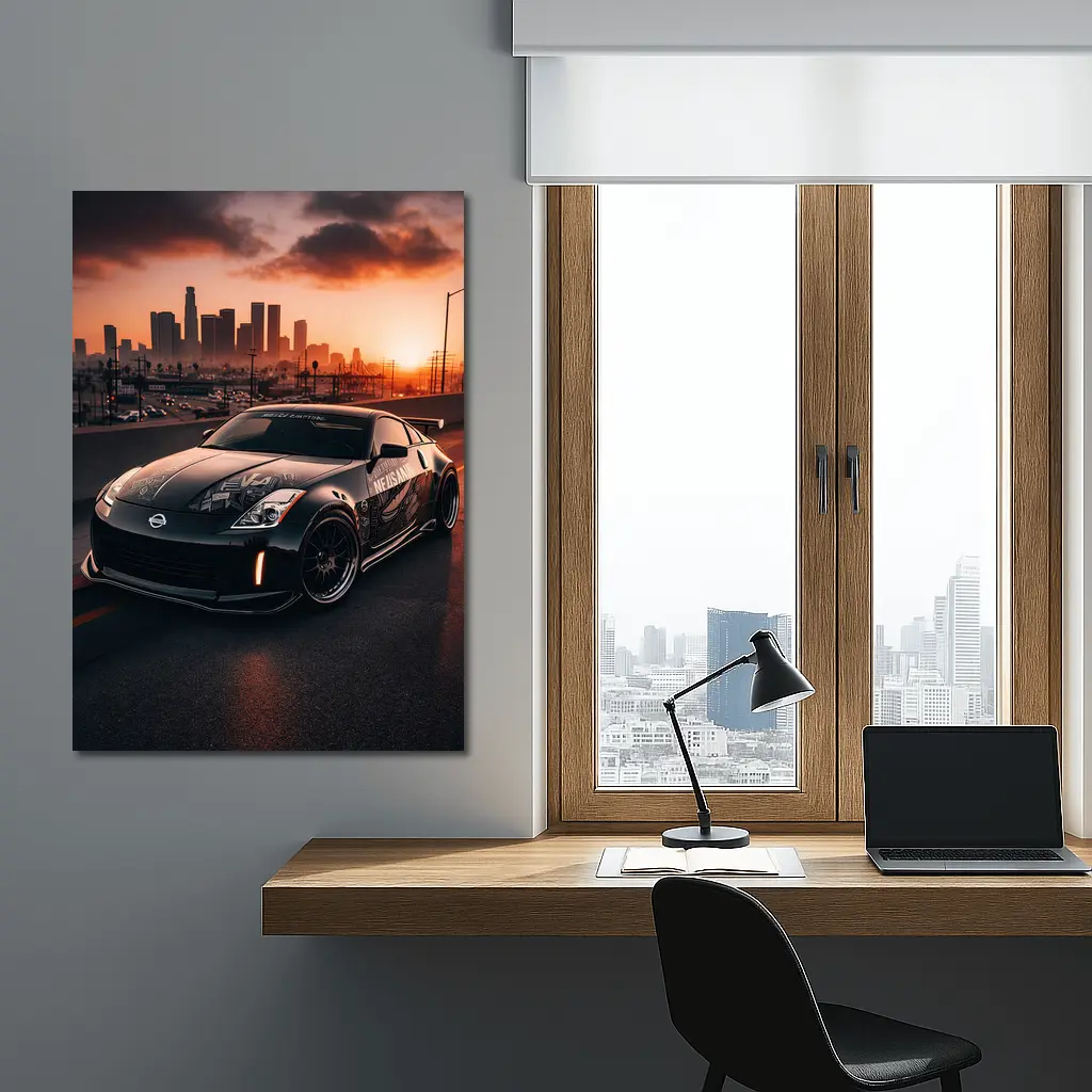 Nissan 350Z Wide Body City Sunset – Wall Art