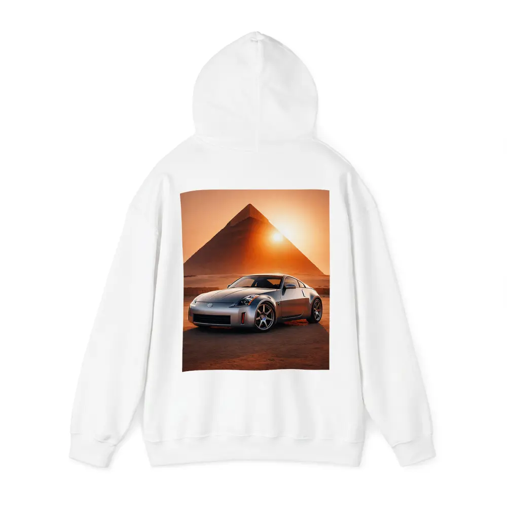 Nissan 350Z Silver Sports Car Egypt Pyramids – Hoodies