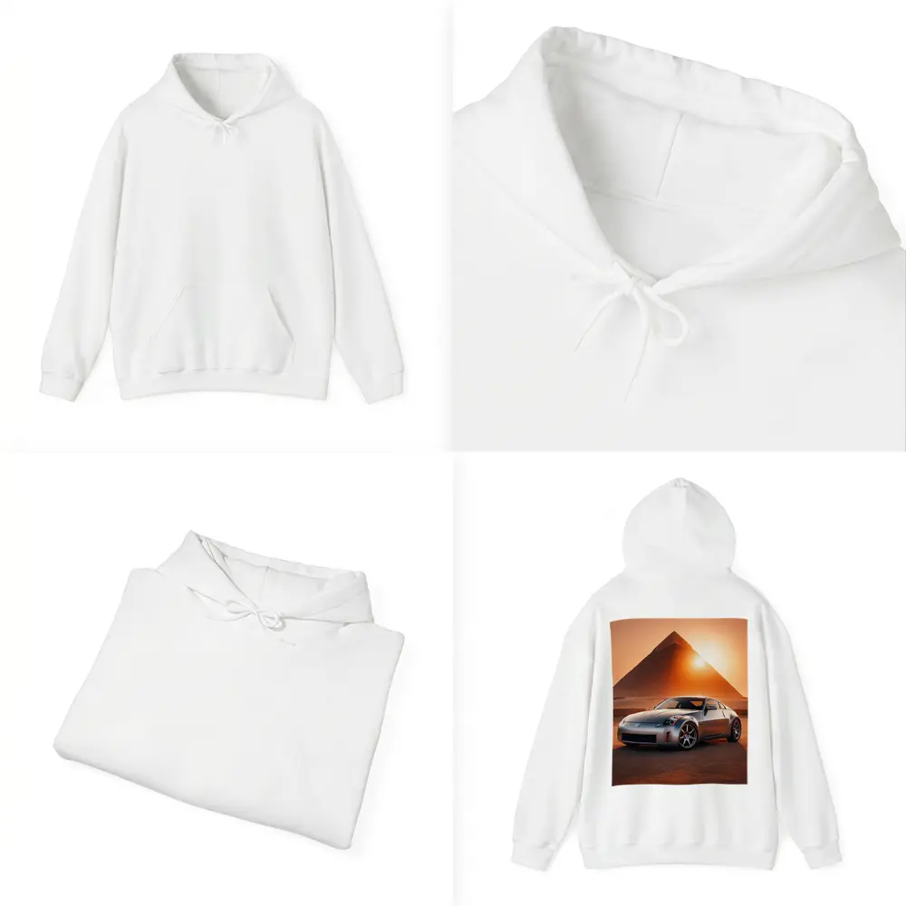 Nissan 350Z Silver Sports Car Egypt Pyramids – Hoodies