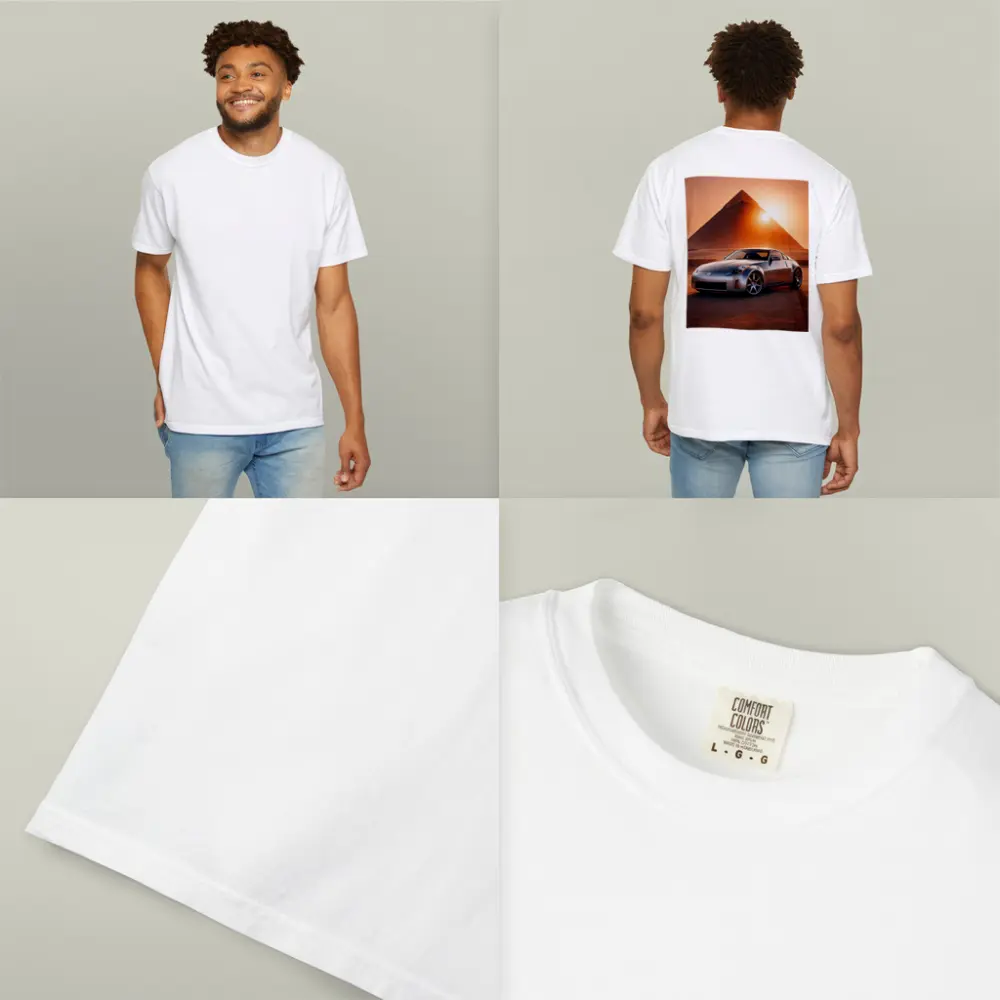 Nissan 350Z Silver Sports Car Egypt Pyramids – T-Shirts