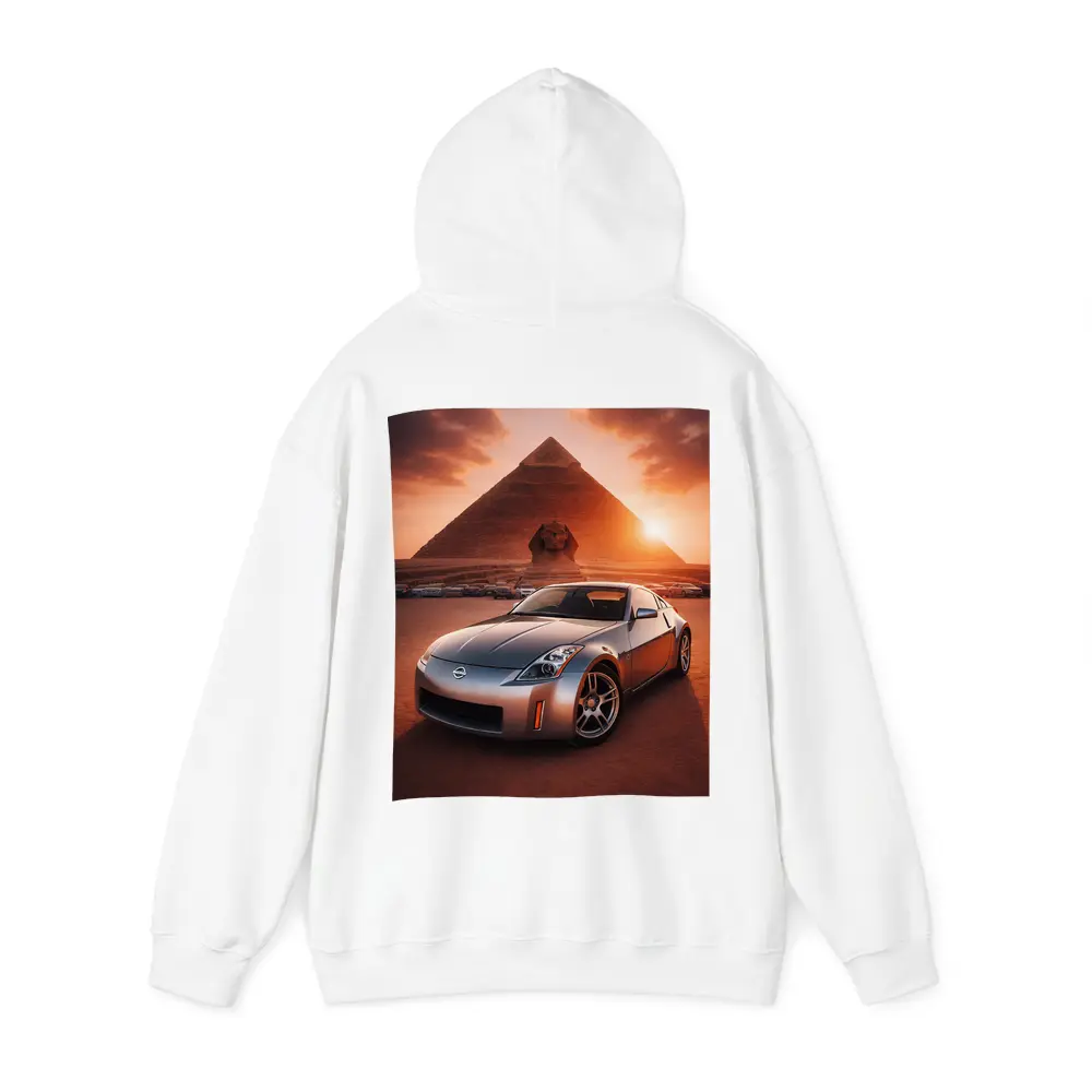Nissan 350Z Parked Before Egyptian Pyramids Sunset – Hoodies