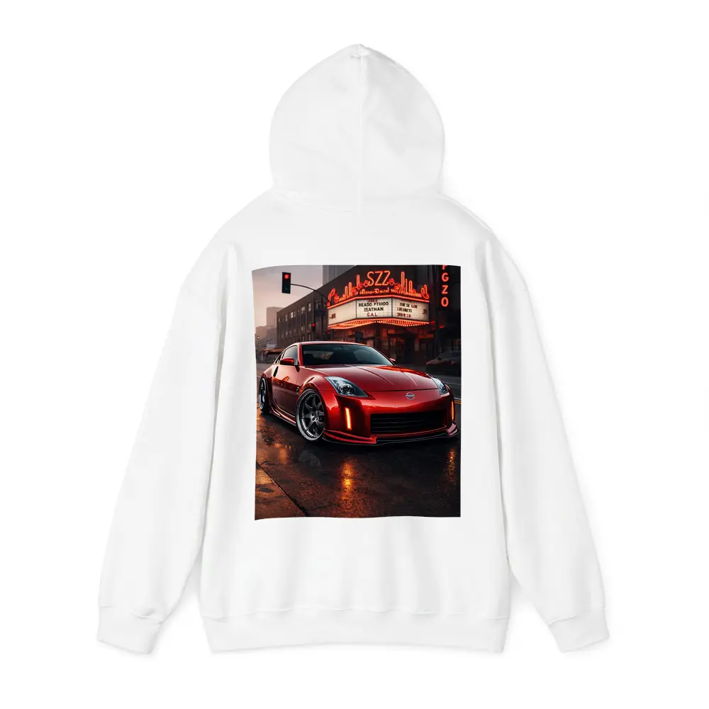 Nissan 350Z Red City Street Neon Night – Hoodies