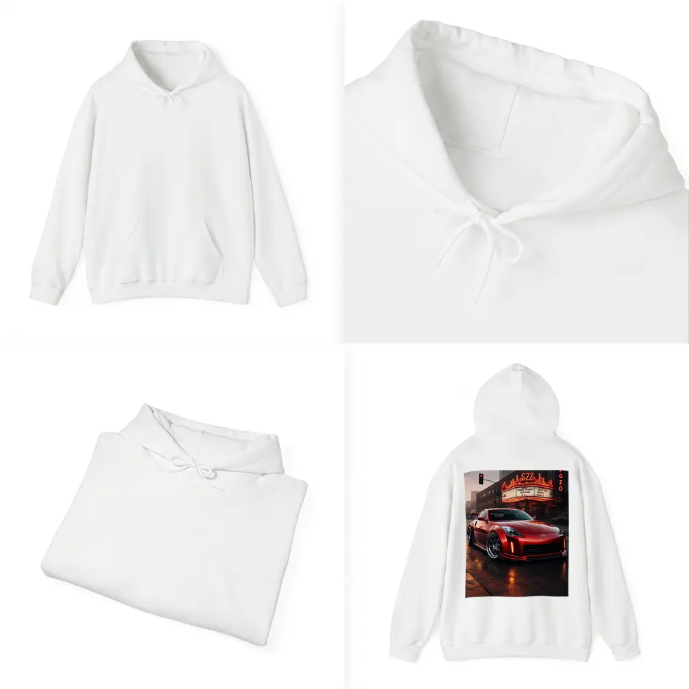 Nissan 350Z Red City Street Neon Night – Hoodies