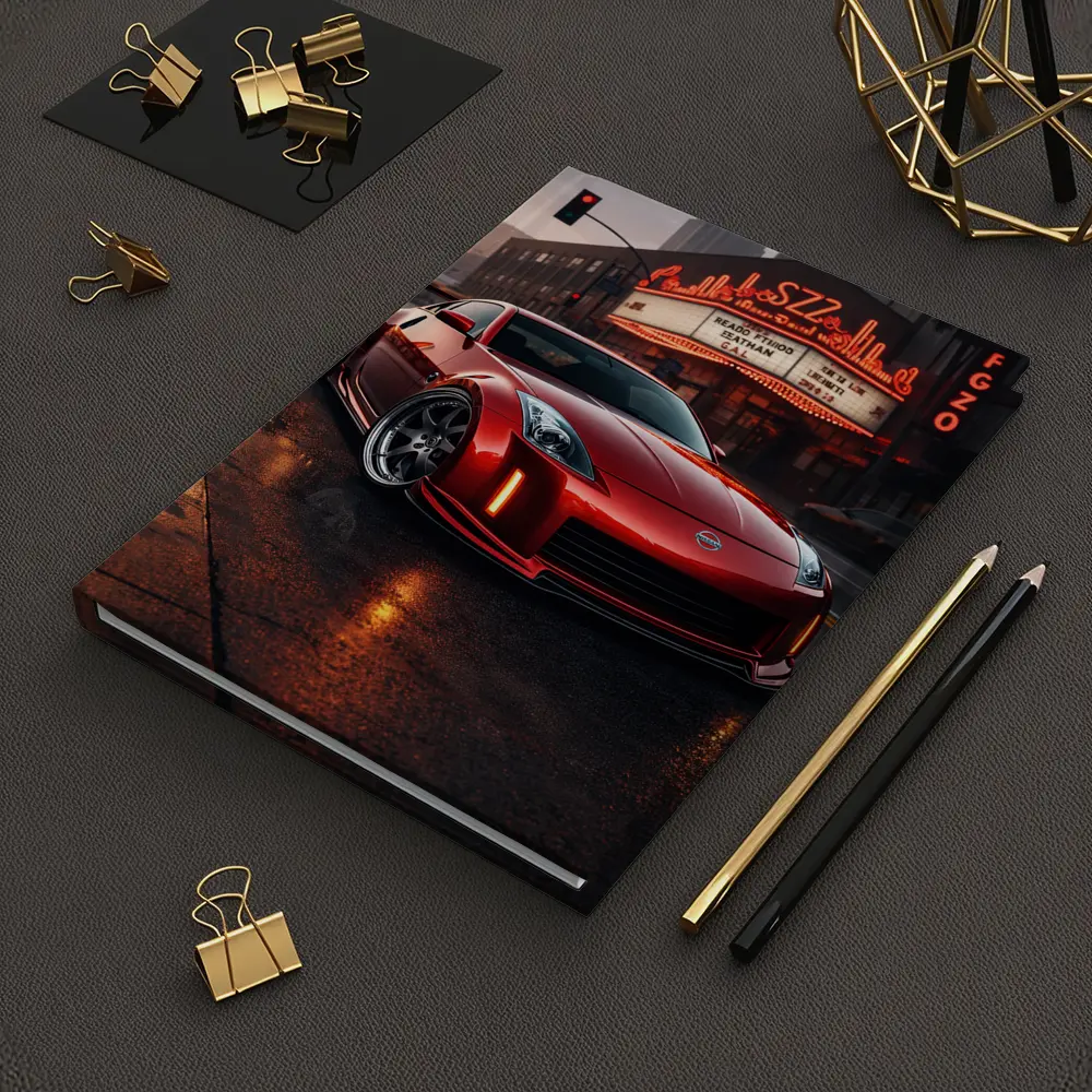Nissan 350Z Red City Street Neon Night – Notebooks