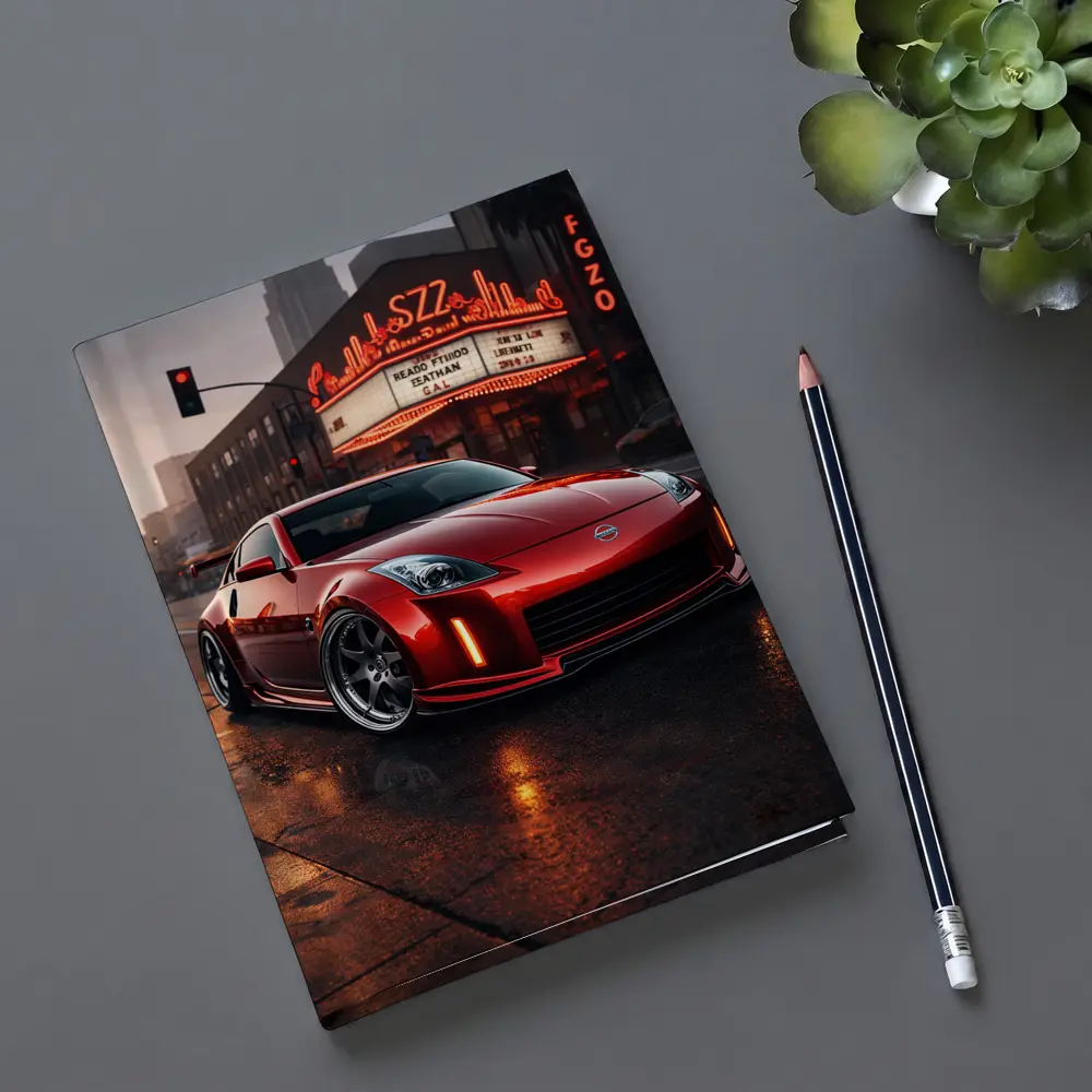 Nissan 350Z Red City Street Neon Night – Notebooks