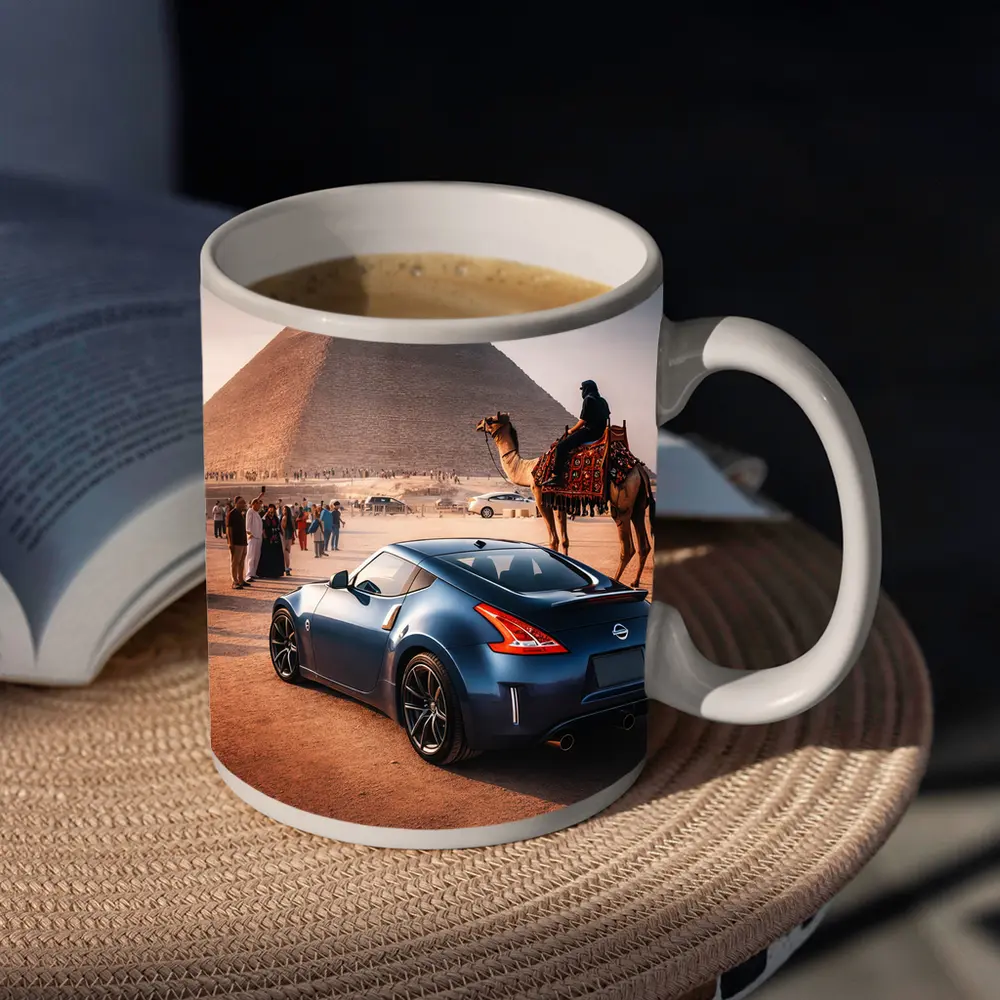 Nissan 370Z Blue Coupe Egypt Pyramids – Mugs