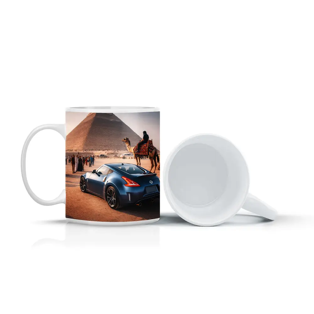 Nissan 370Z Blue Coupe Egypt Pyramids – Mugs