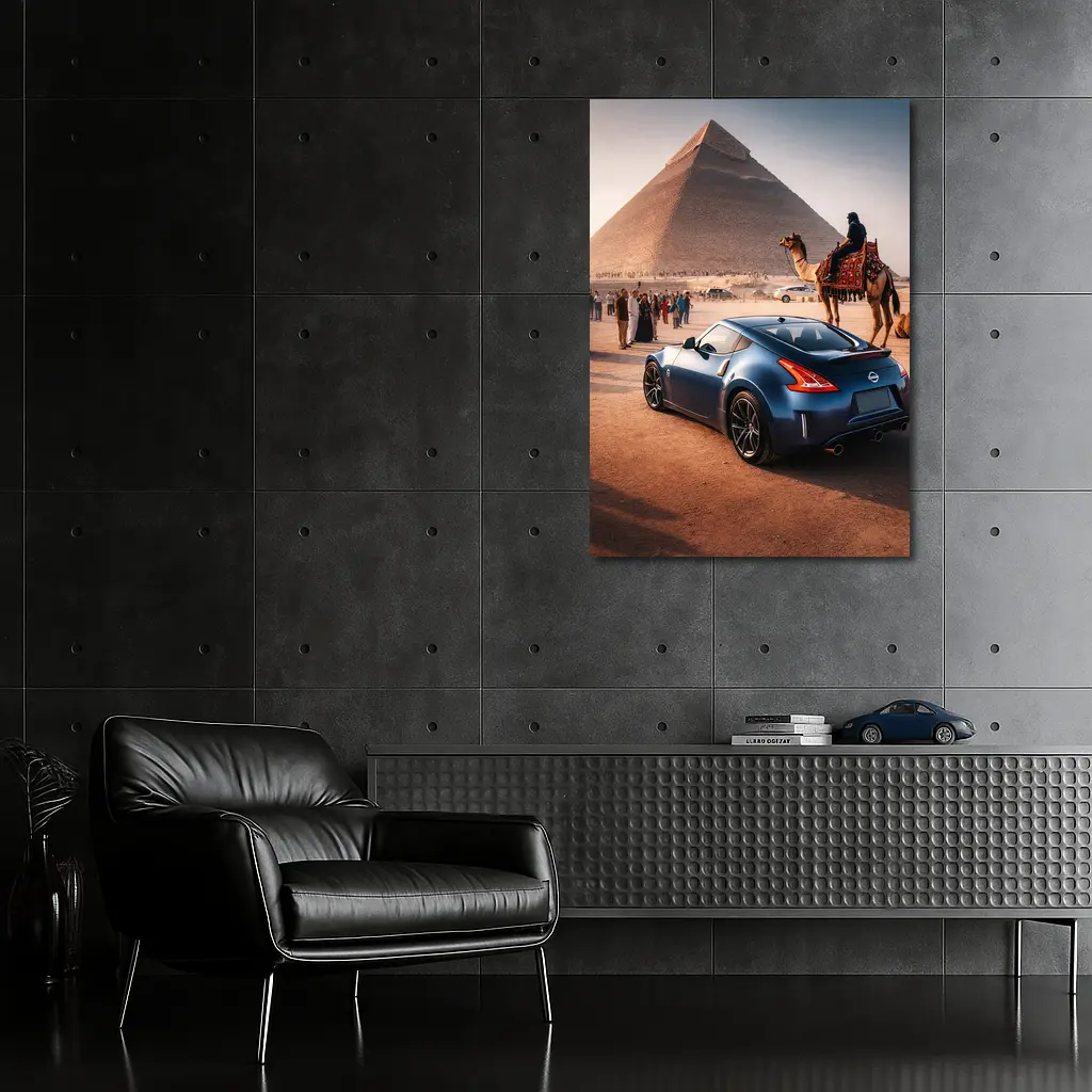 Nissan 370Z Blue Coupe Egypt Pyramids – Wall Art