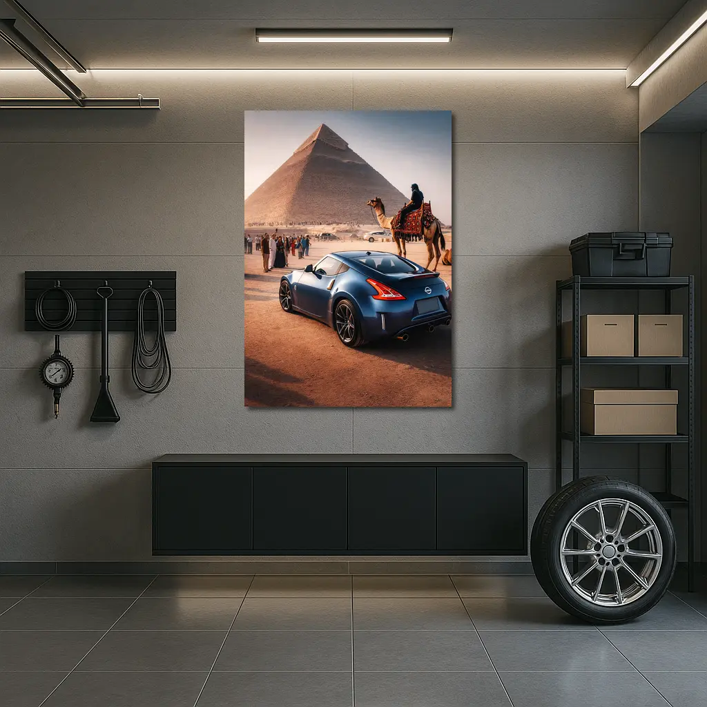 Nissan 370Z Blue Coupe Egypt Pyramids – Wall Art
