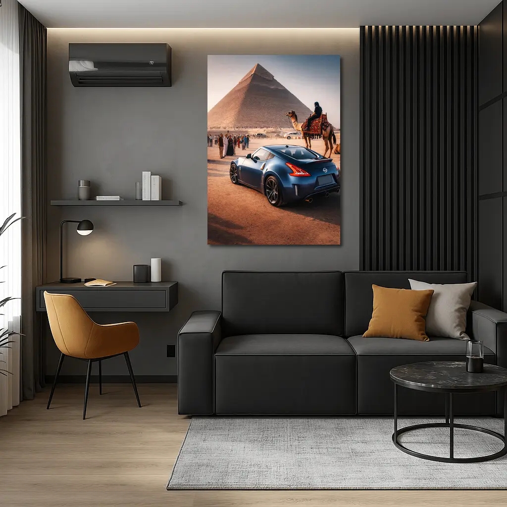 Nissan 370Z Blue Coupe Egypt Pyramids – Wall Art