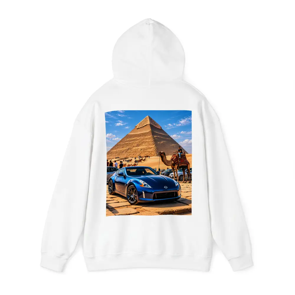 Nissan 370Z Blue Sports Car Egypt Pyramids – Hoodies
