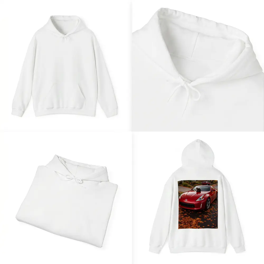 Nissan 370Z Red Sports Car Autumn Street – Hoodies