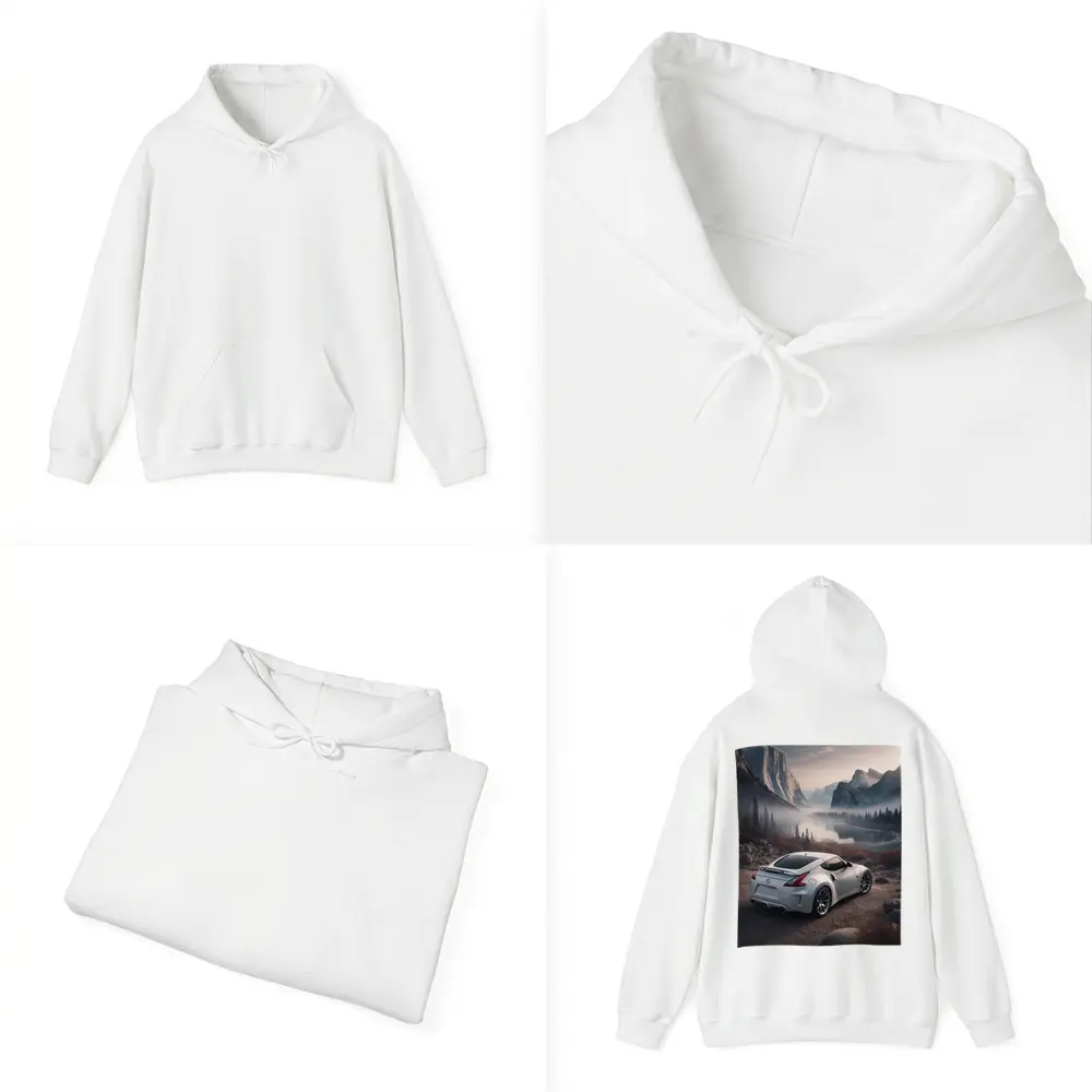 Nissan 370Z White Sports Car Mountain Valley – Hoodies