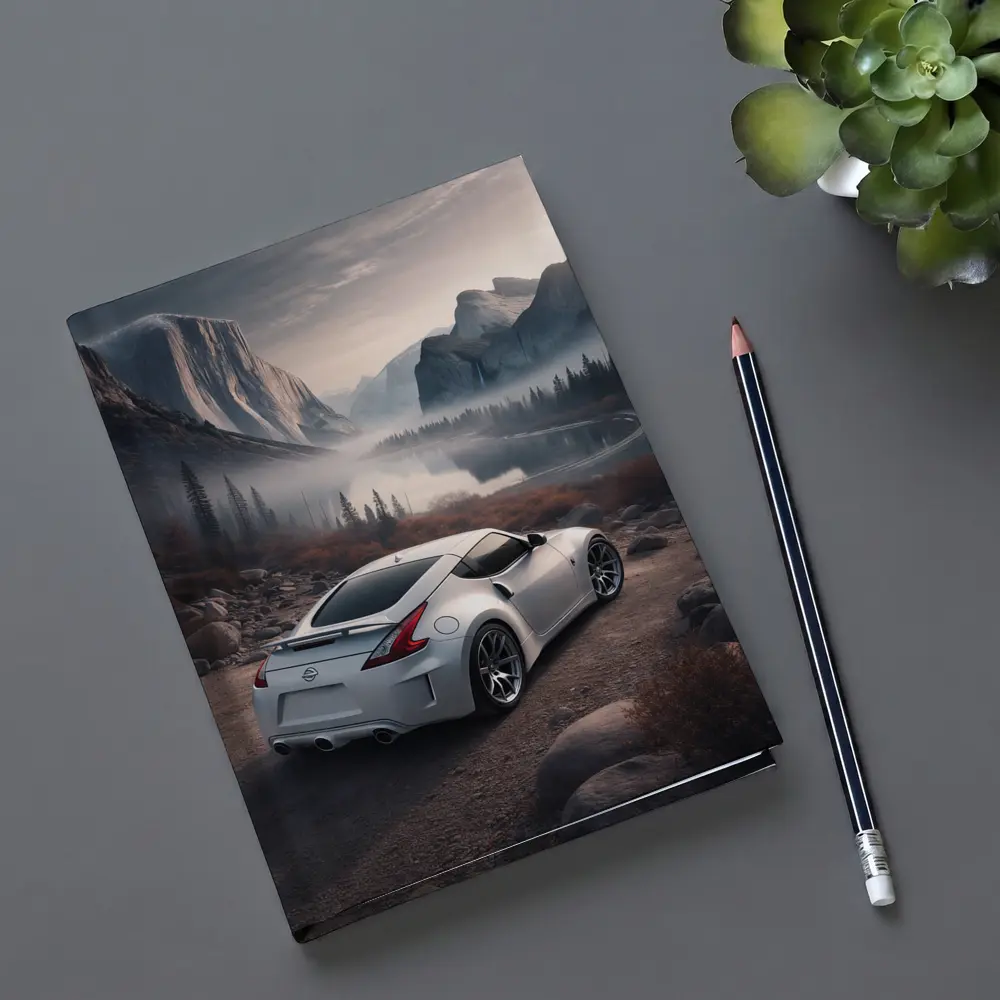 Nissan 370Z White Sports Car Mountain Valley – Notebooks