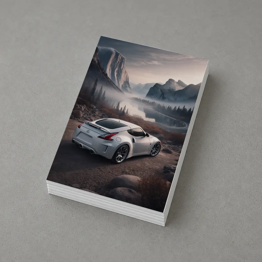 Nissan 370Z White Sports Car Mountain Valley – Postcards