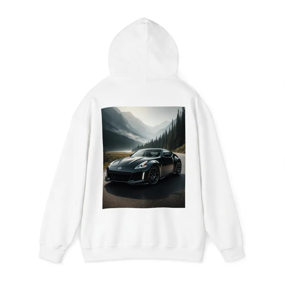 Nissan 370Z Black Sports Car Mountain Road – Hoodies