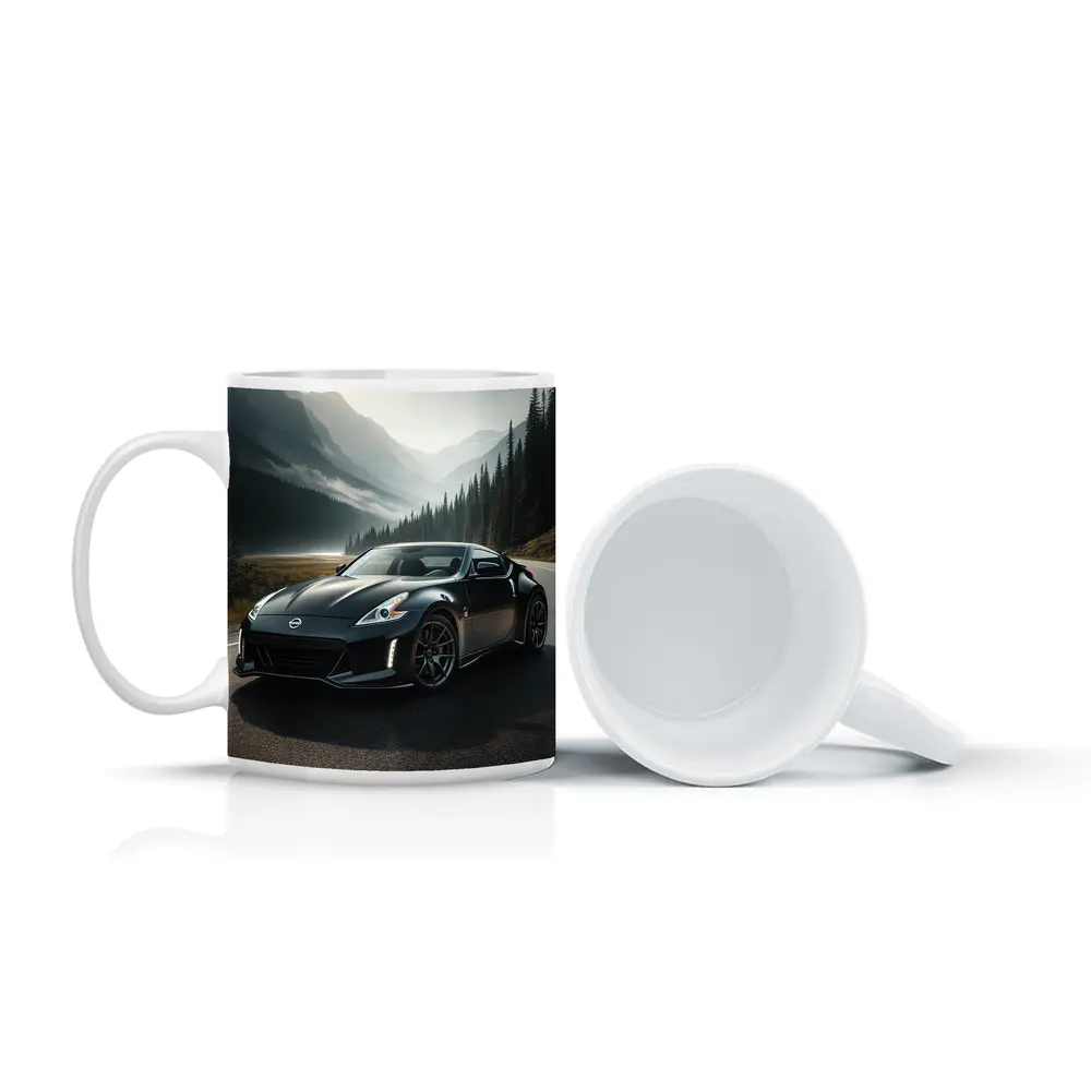 Nissan 370Z Black Sports Car Mountain Road – Mugs