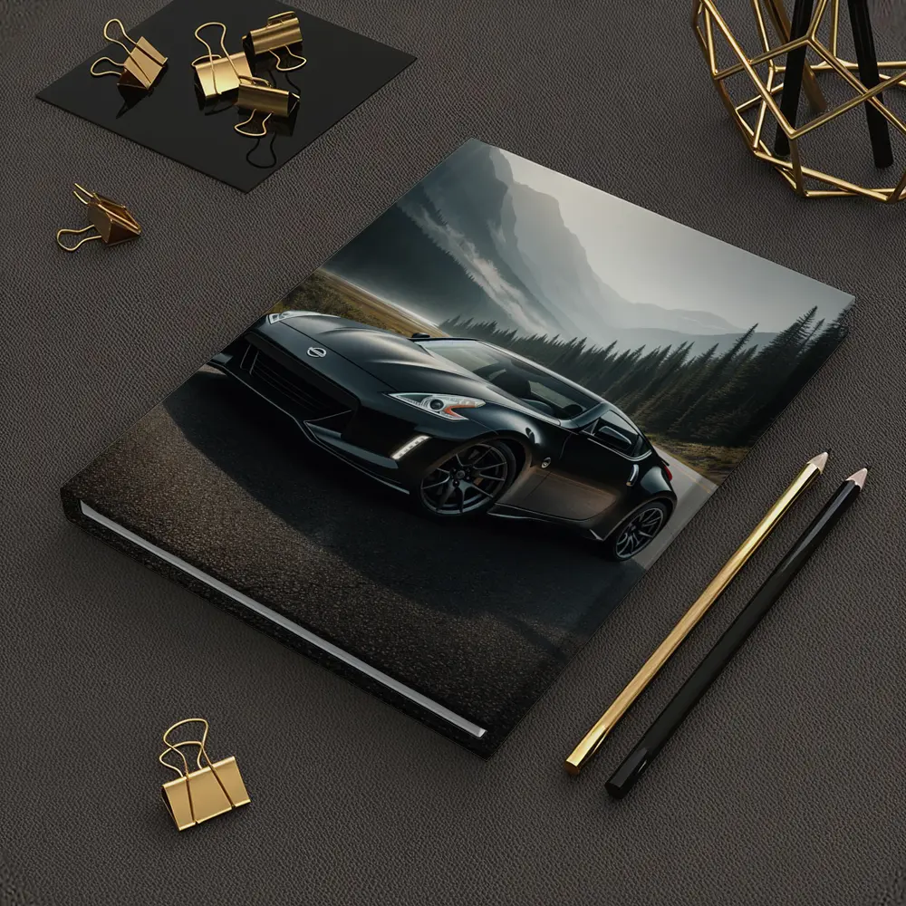 Nissan 370Z Black Sports Car Mountain Road – Notebooks