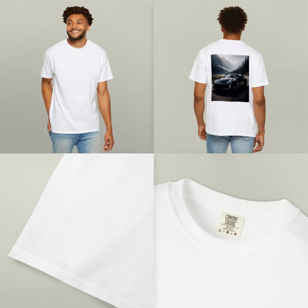 Nissan 370Z Black Sports Car Mountain Road – T-Shirts