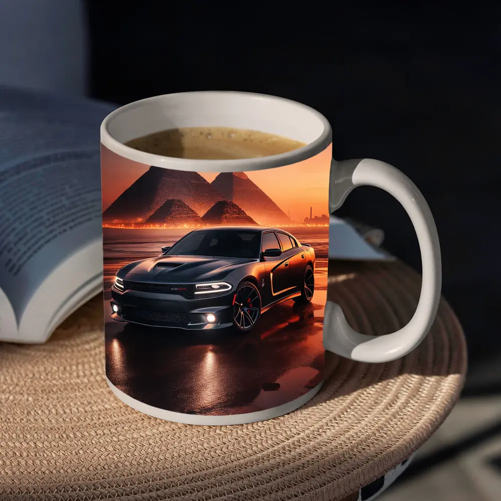 Dodge Charger SRT Black Egypt Pyramids Sunset – Mugs