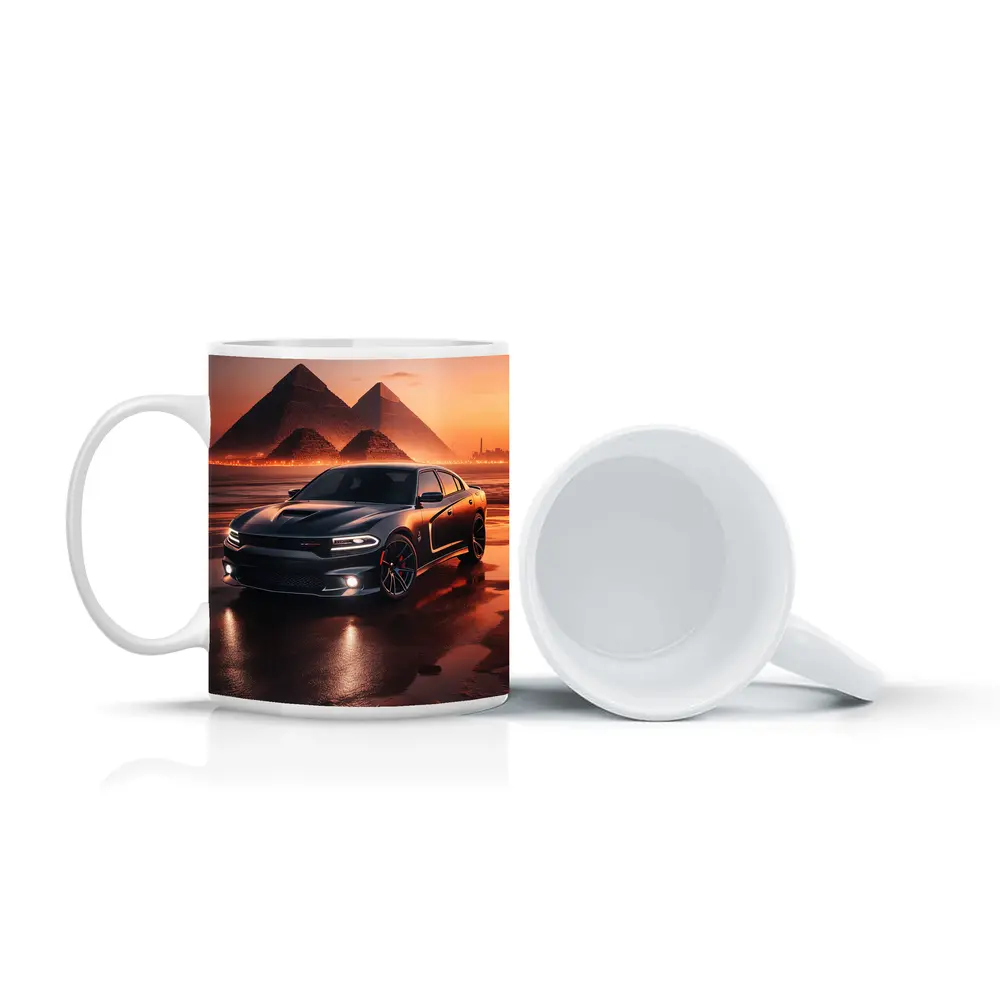 Dodge Charger SRT Black Egypt Pyramids Sunset – Mugs