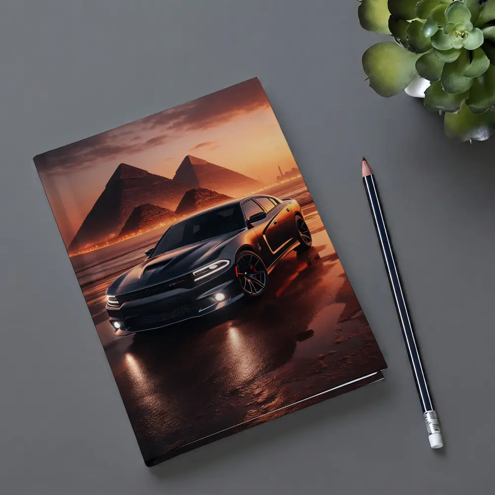 Dodge Charger SRT Black Egypt Pyramids Sunset – Notebooks