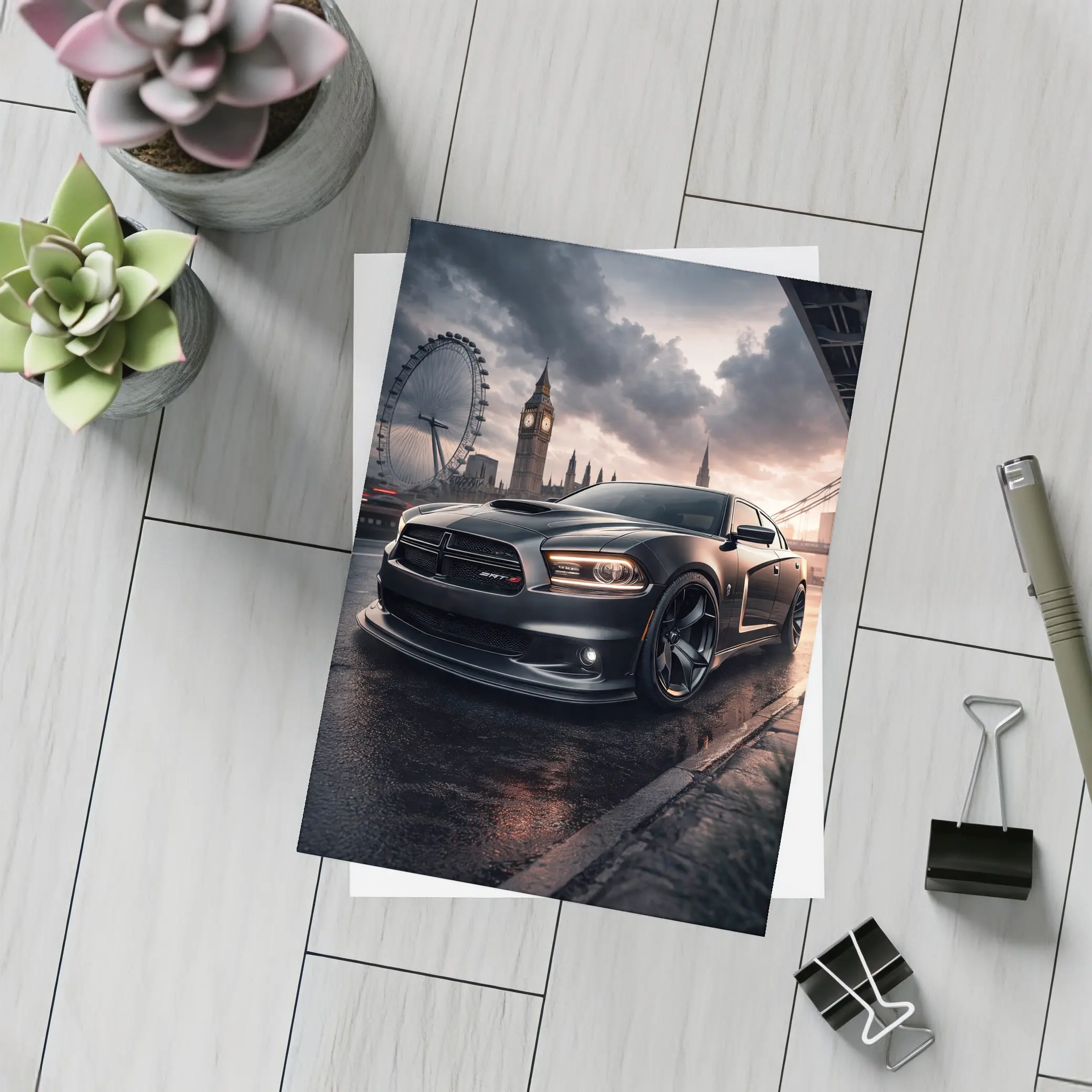 Dodge Charger SRT Eight London Skyline – Postcards