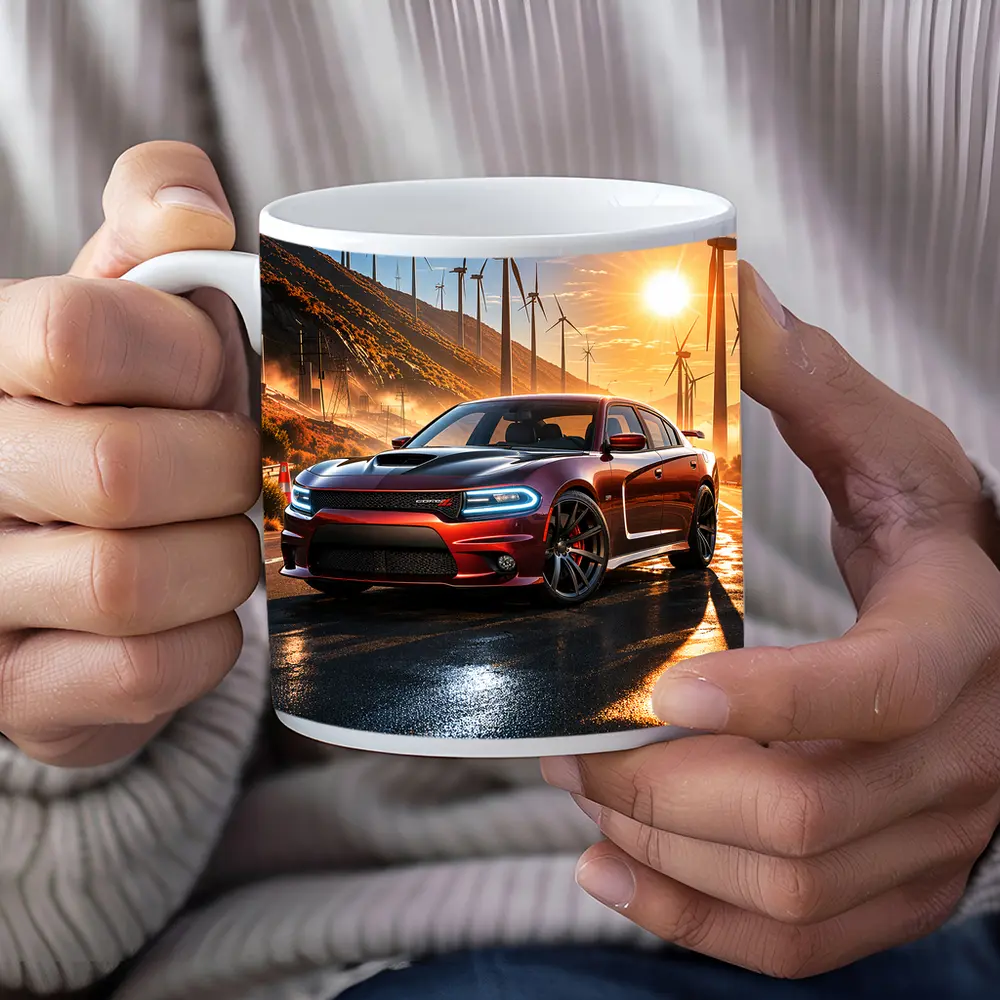 Dodge Charger SRT Red Sunset Wind Farm – Mugs