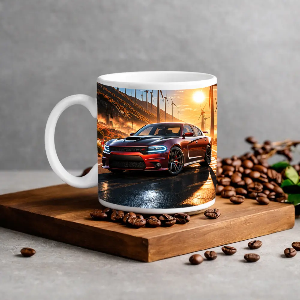 Dodge Charger SRT Red Sunset Wind Farm – Mugs