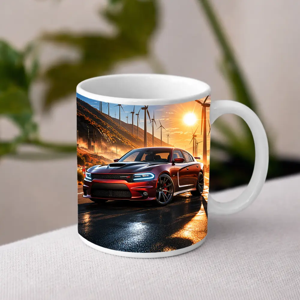 Dodge Charger SRT Red Sunset Wind Farm – Mugs