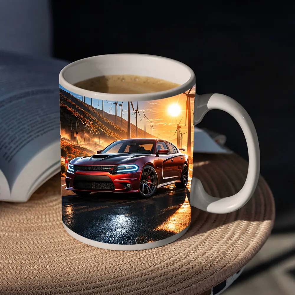 Dodge Charger SRT Red Sunset Wind Farm – Mugs