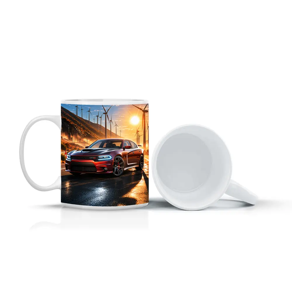 Dodge Charger SRT Red Sunset Wind Farm – Mugs