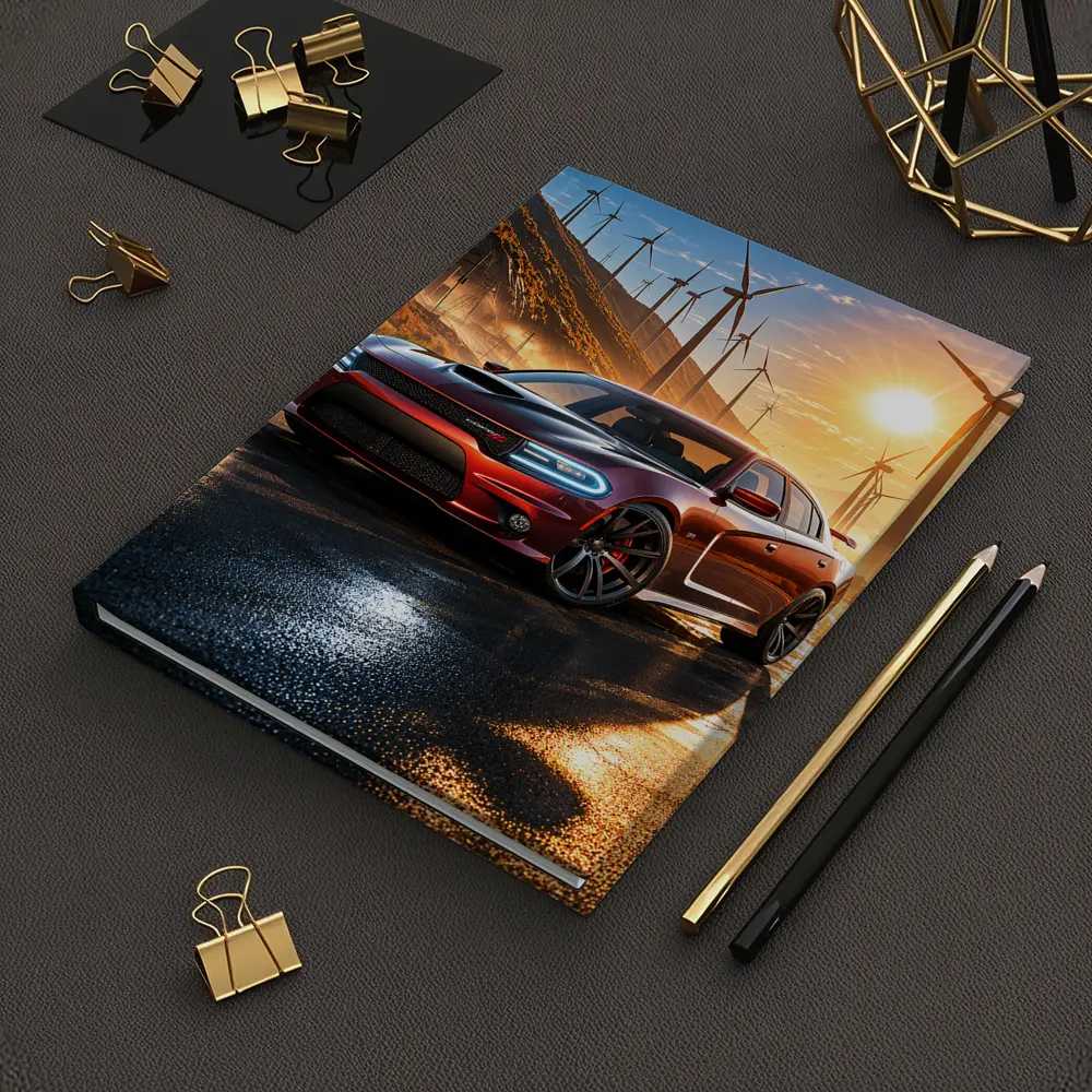 Dodge Charger SRT Red Sunset Wind Farm – Notebooks