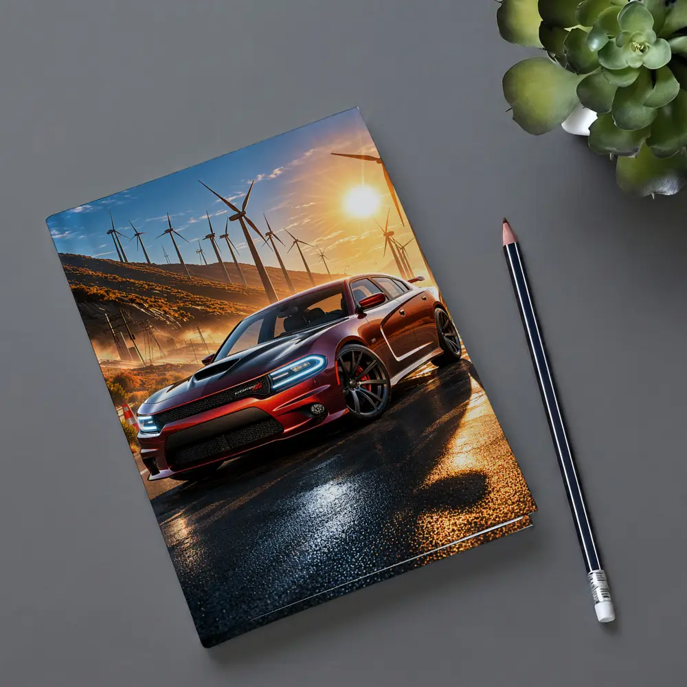 Dodge Charger SRT Red Sunset Wind Farm – Notebooks