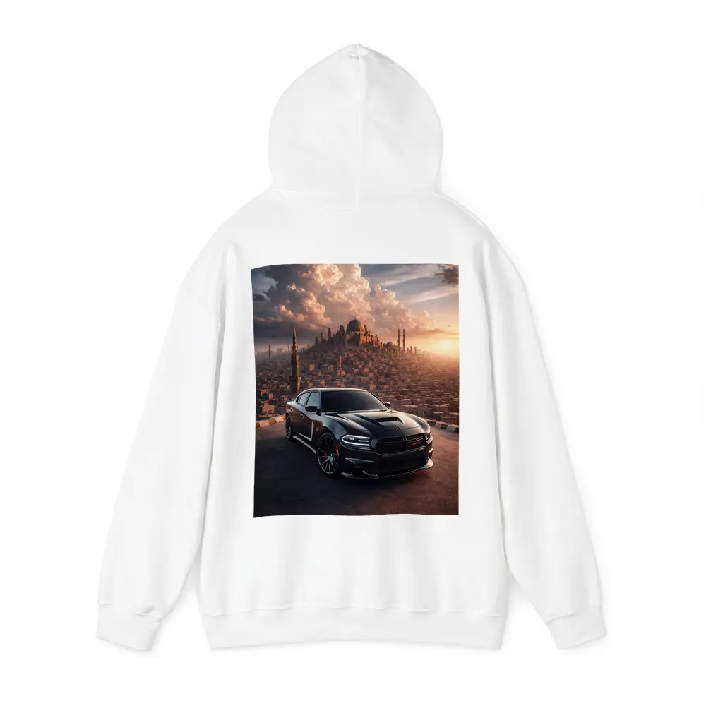 Dodge Charger SRT Black Over Egyptian City – Hoodies
