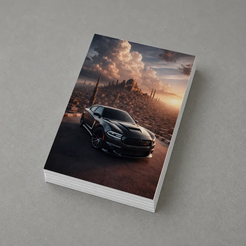 Dodge Charger SRT Black Over Egyptian City – Postcards