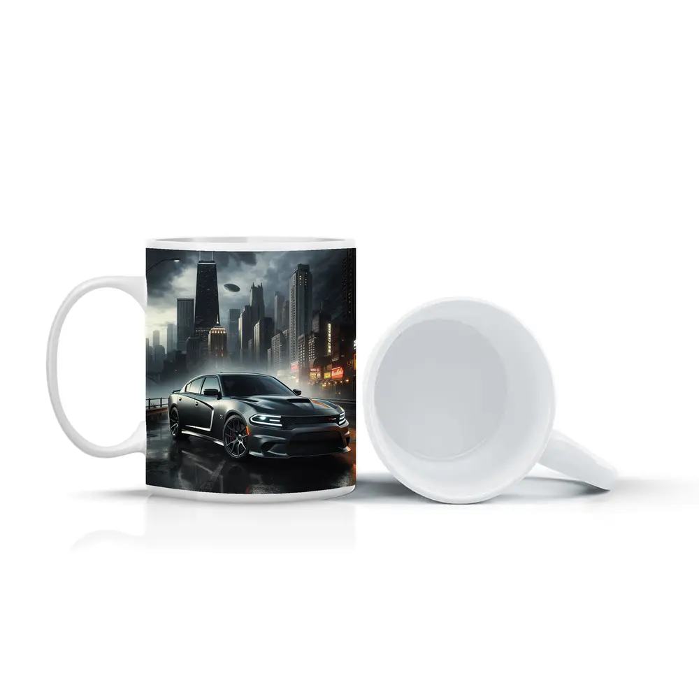 Dodge Charger SRT Dark Rainy City Street – Mugs