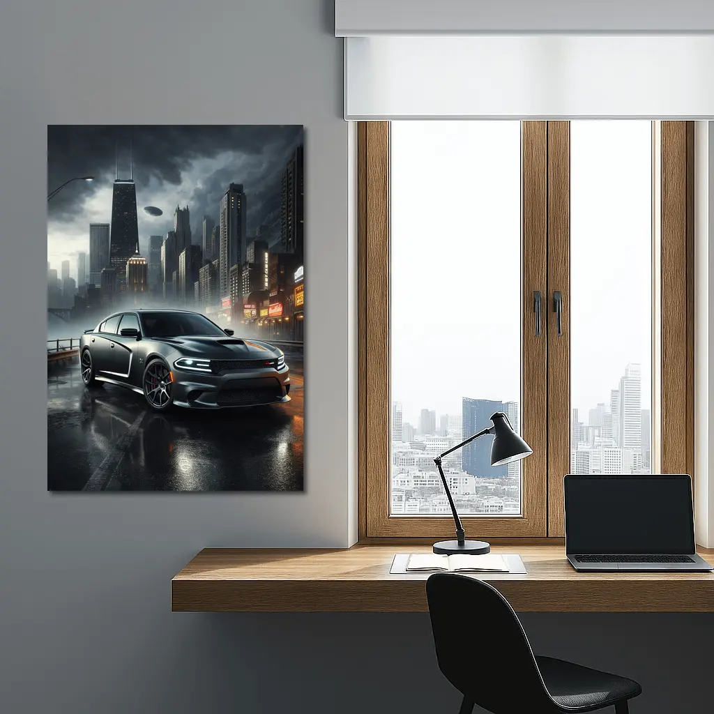 Dodge Charger SRT Dark Rainy City Street – Wall Art