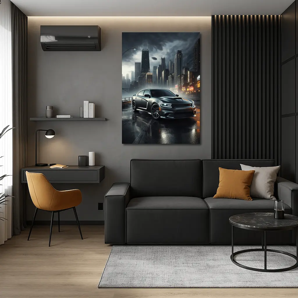 Dodge Charger SRT Dark Rainy City Street – Wall Art