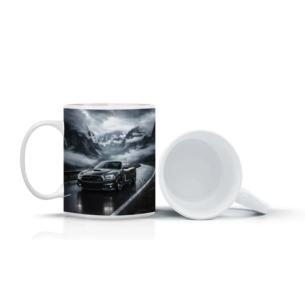 Dodge Charger Black Road Stormy Mountain Drive – Mugs