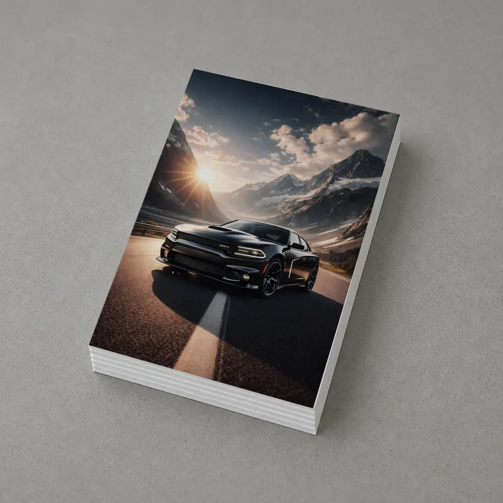 Dodge Charger SRT Black Mountain Road Sunset – Postcards