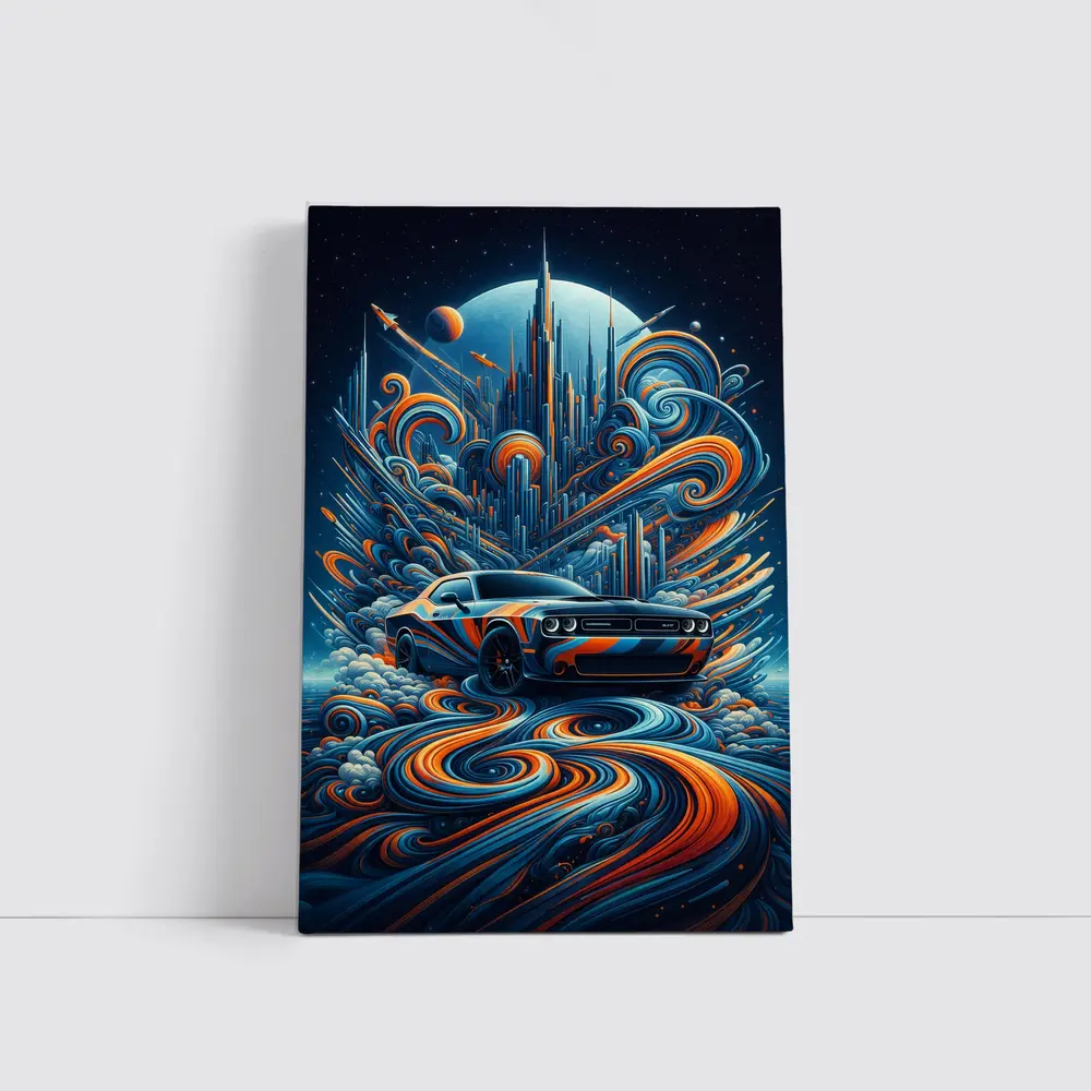 Dodge Challenger SRT8 Futuristic Abstract City Art – Wall Art