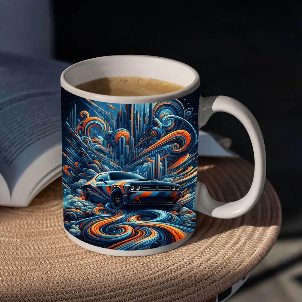 Dodge Challenger SRT8 Futuristic Abstract City Art – Mugs