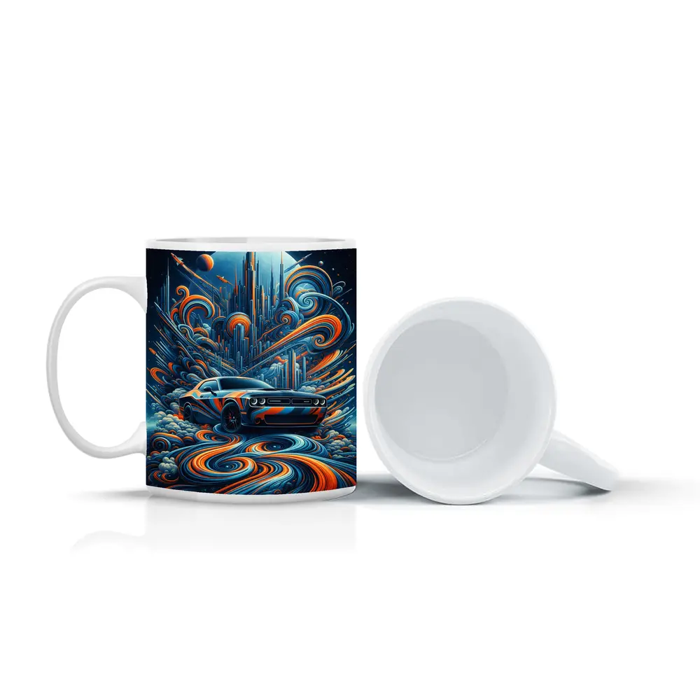 Dodge Challenger SRT8 Futuristic Abstract City Art – Mugs